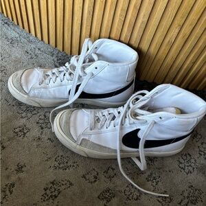 Nike Blazers White and Black High-Top Sneakers